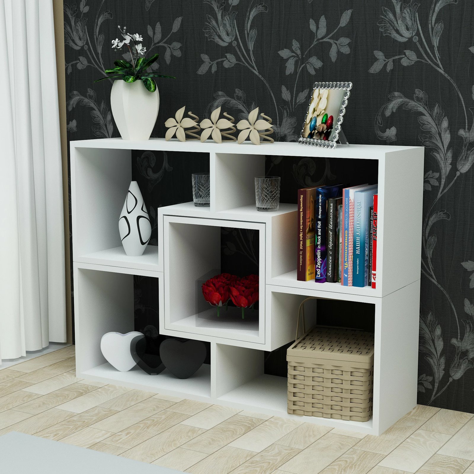 Raft librash Hanah Home, Beled, i bardhë