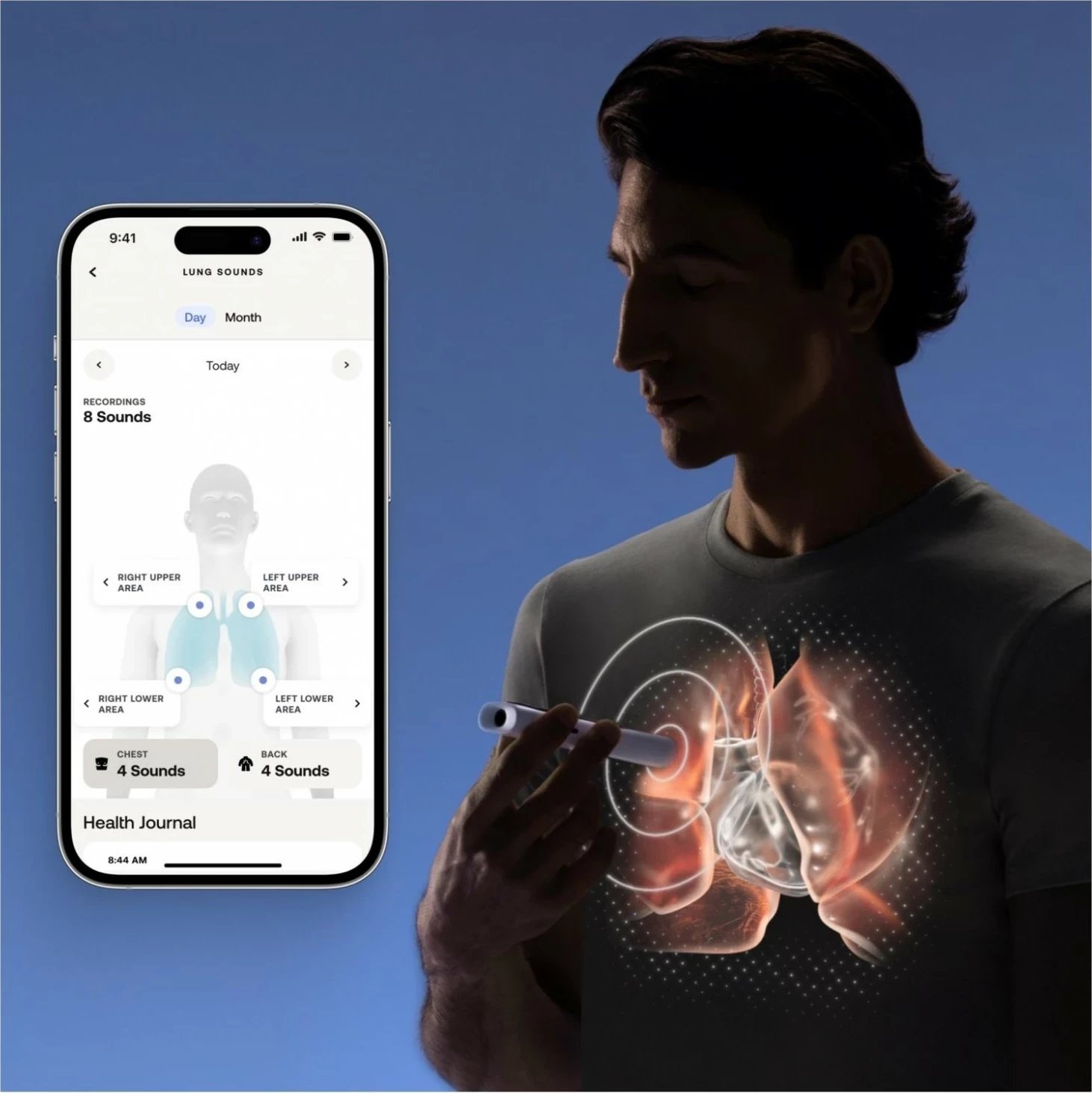 Pajisje mjekësore smart Withings BeamO 4-në-1, EKG, stetoskop dixhital, termometër pa kontakt, saturim, e bardhë