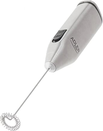 Rrahës qumështi Adler AD 4500, trup dhe tel çelik, me qëndrim, me bateri 2xAA, INOX