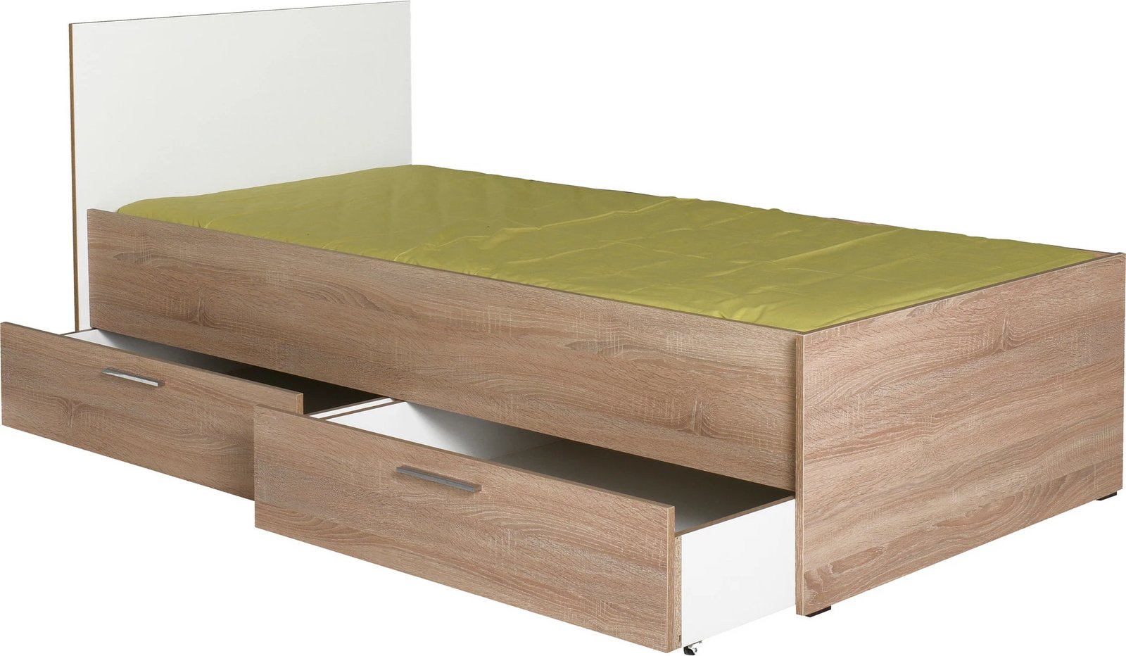 Krevat teke me sirtarë, ngjyrë sonomo dhe e bardhë, Hanah Home, Kry-792-Sd-2