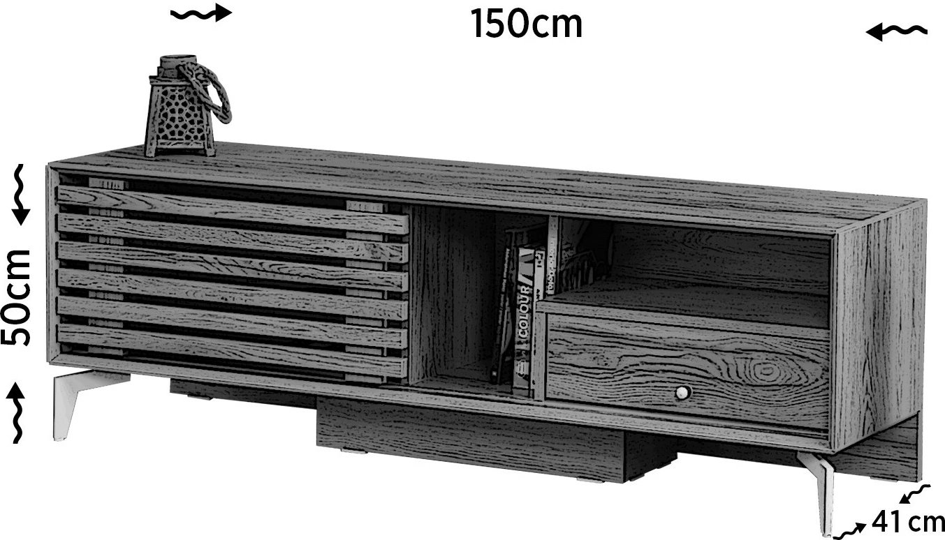 Komodë TV Hanah Home, Lulu, ngjyrë lisi