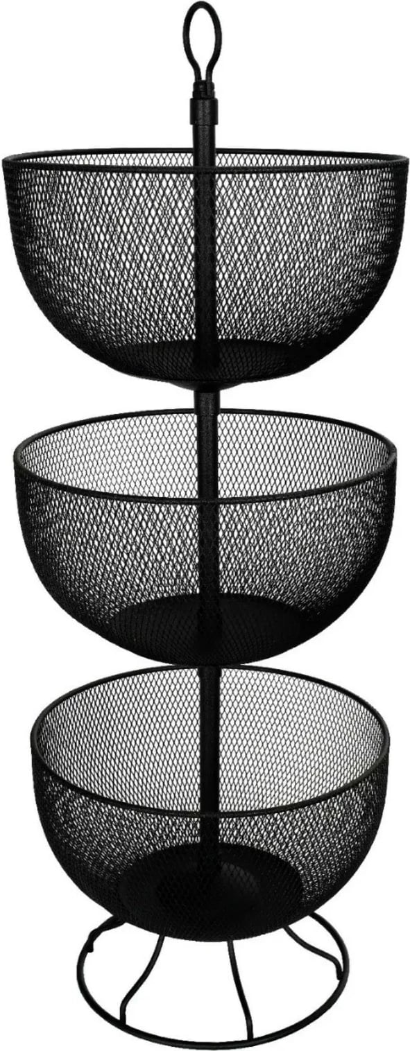 Set shporta metalike, ngjyrë e zezë, Hermia, Bayev (3 copë)