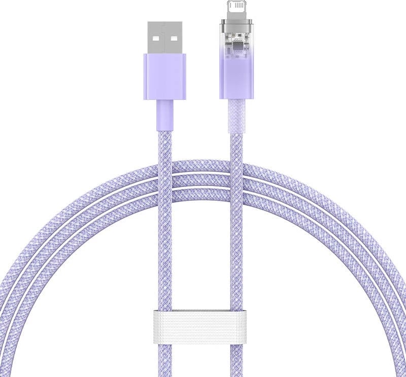 Kabllo karikimi e shpejtë Baseus Explorer Series USB-A në Lightning, 1m, vjollcë