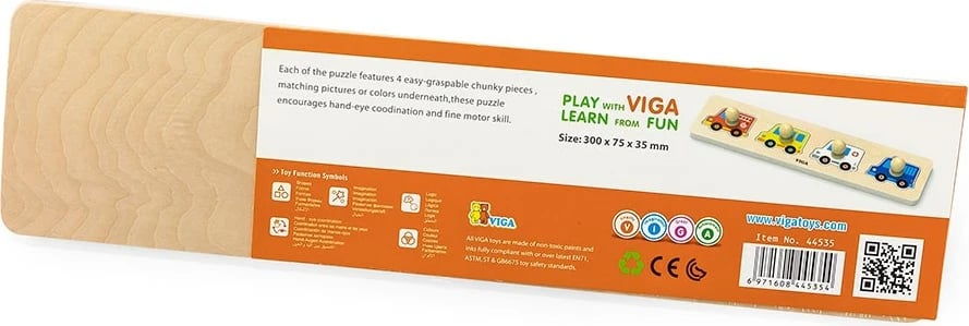 puzzle druri me doreza, Viga, Cars, 4 copa, 32×3×7.5 cm, multikolor