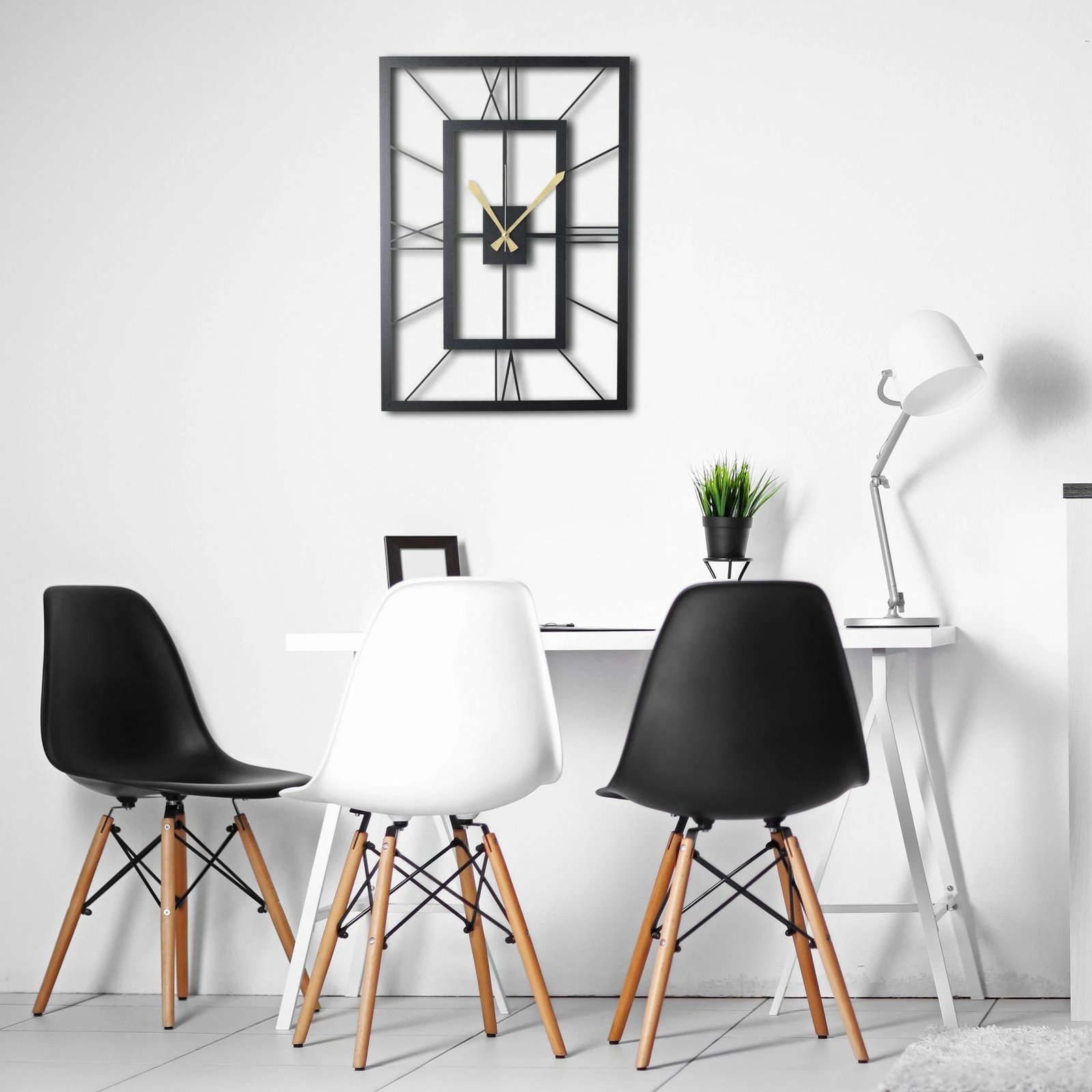 Orë muri dekorative prej metali, Wallity, November, e zezë, 49x34.5cm