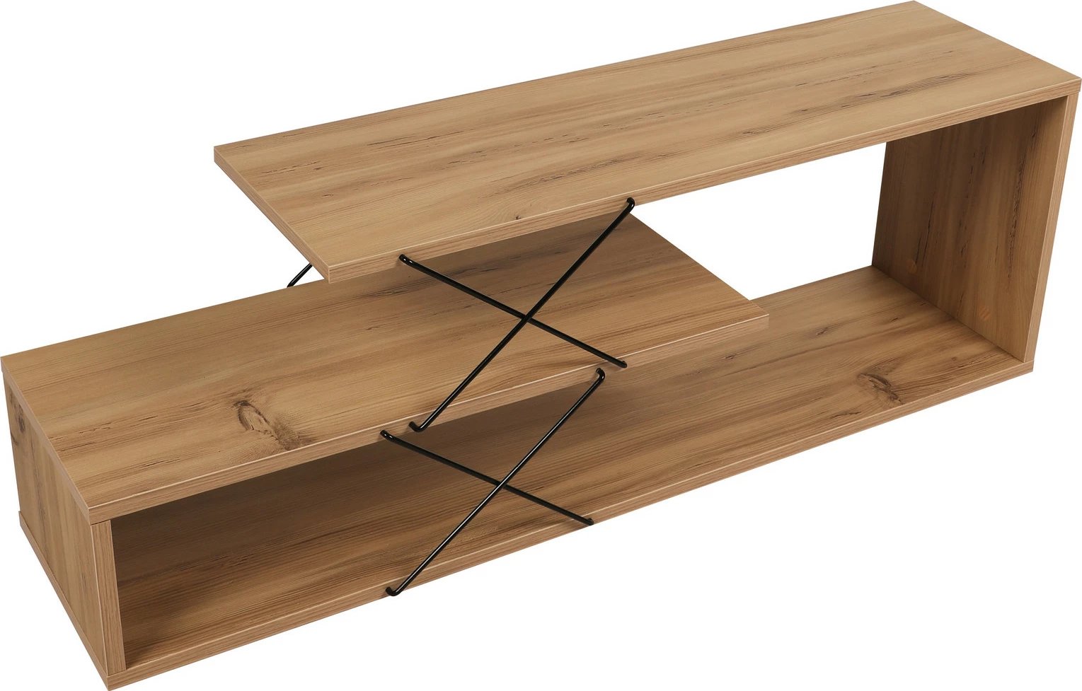 Komodë TV Hanah Home, dizajn zigzag, ngjyrë lisi