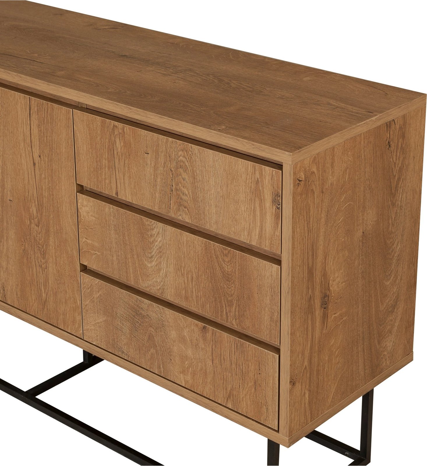 Set mobiljesh për dhomë dite, Skye Decor, Laxus Takım 6, ngjyrë arrë dhe e zezë