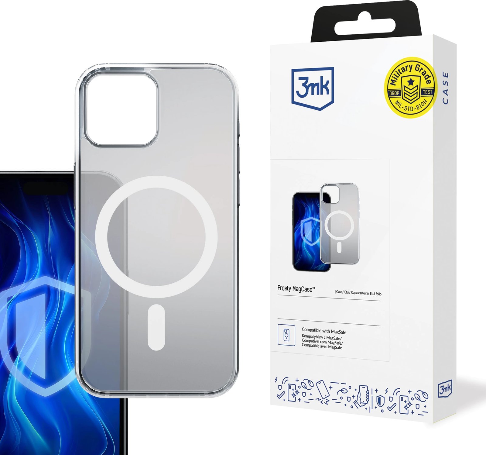 Mbështjellës 3mk Frosty MagCase për iPhone 14 Plus, MagSafe, Bardhë