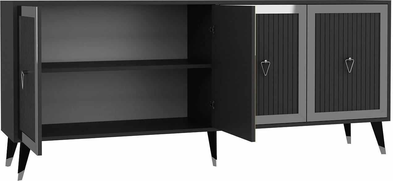 Konsol Skye Decor, ngjyrë antracit, argjend