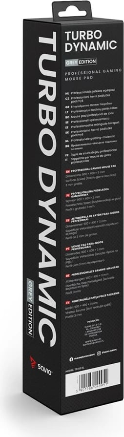 Mauspad SAVIO Turbo Dynamic XL Grey Edition, XL, Gri