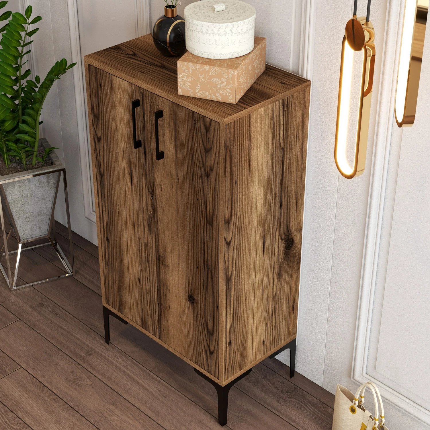 Dollap për këpuca Hanah Home, Prag, ngjyrë arre