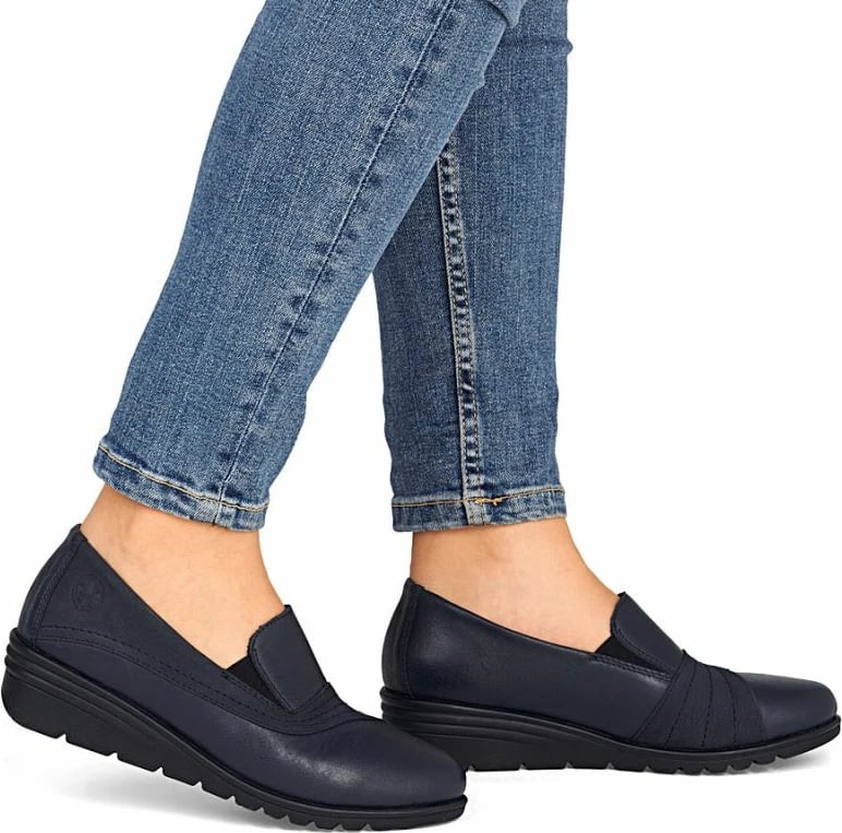 Këpucë me take për femra Rieker, navy blue