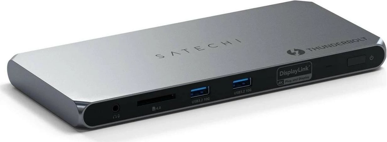 Docking station Satechi Thunderbolt 4, 2x USB-A, 2x HDMI, Ethernet, ngjyrë argjendi
