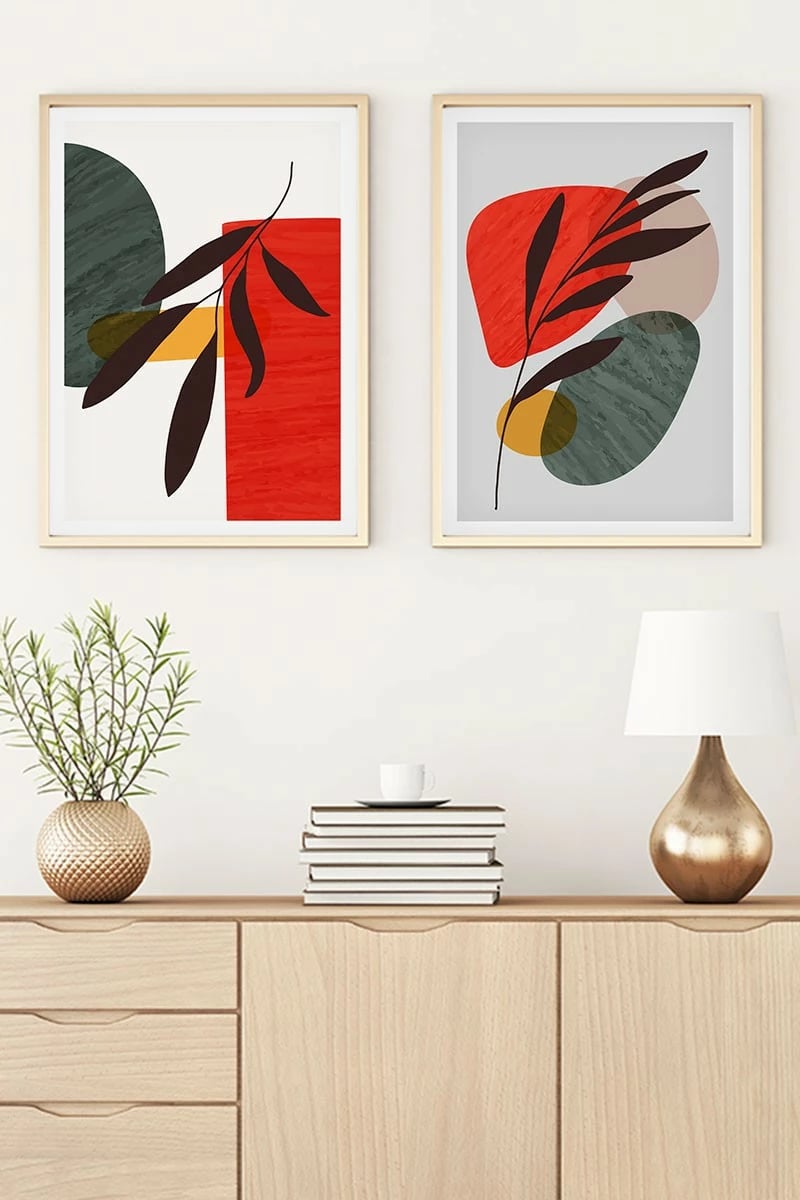 Pikturë dekorative me kornizë MDF (2 copë), Wallity, Huhu44, 70x50