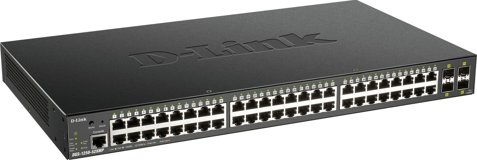 Switch D-Link DGS-1250-52XMP, 52 porta, PoE+, 10G, i zi
