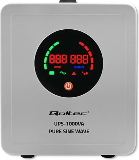 UPS Qoltec 1000VA 700W Pure Sine Wave, Gri UPS Qoltec 1000VA 700W Pure Sine Wave, Gri