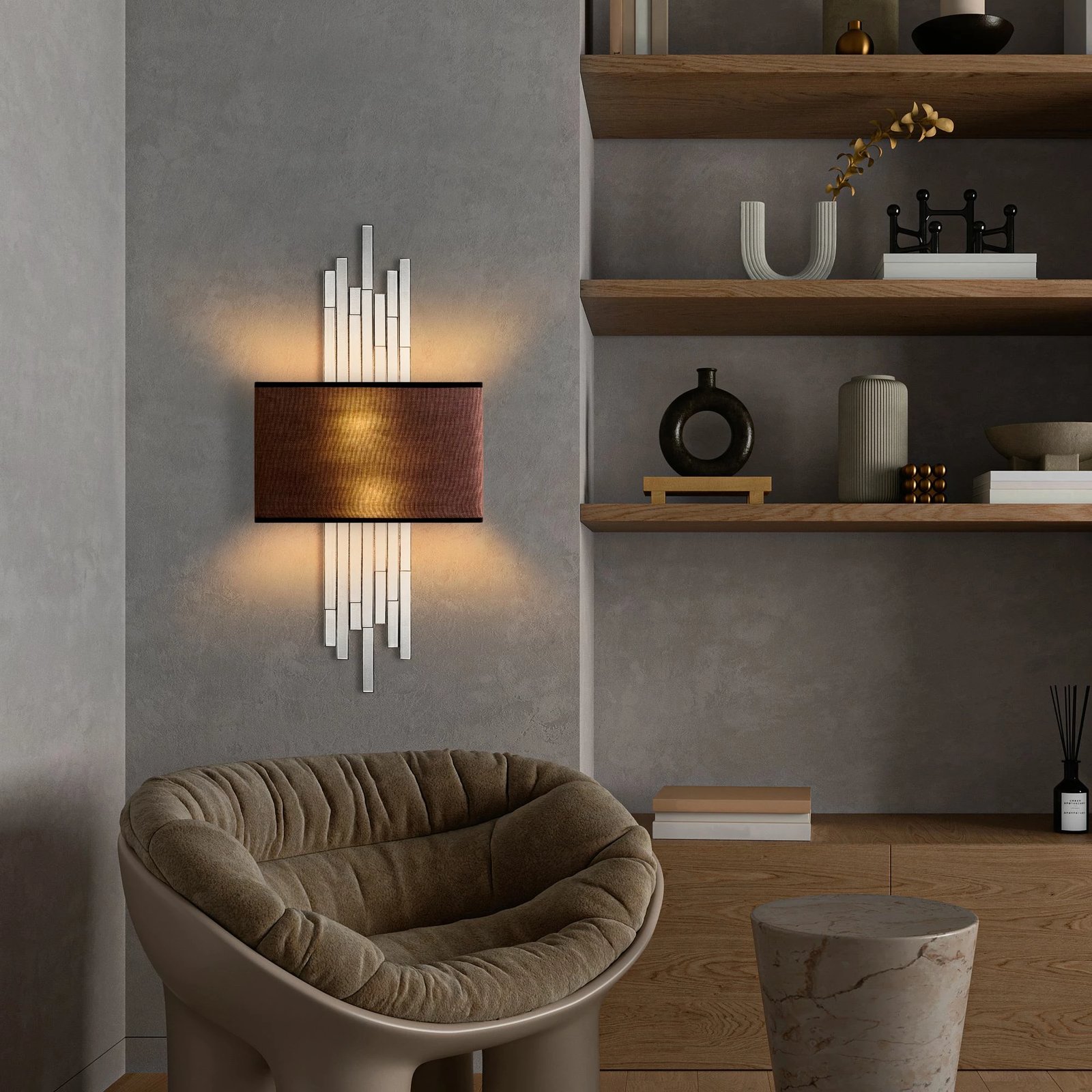 Llambë muri Opviq, Axıs - 15123, e bardhë dhe kafe