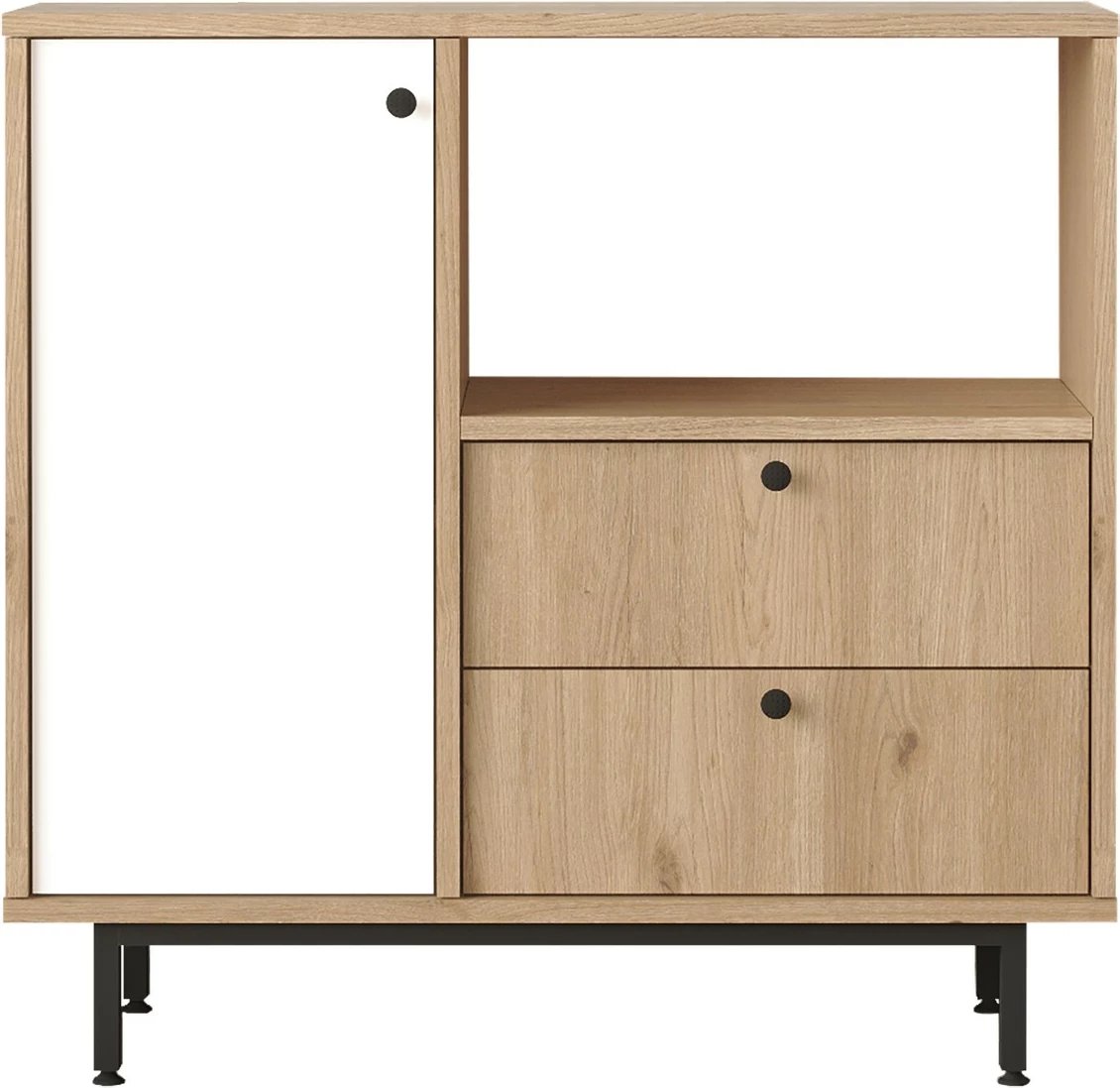 Dollap multifunksional, ngjyrë lis dhe e bardhë, Skye Decor, RE1-SW, 88x85x35.5cm