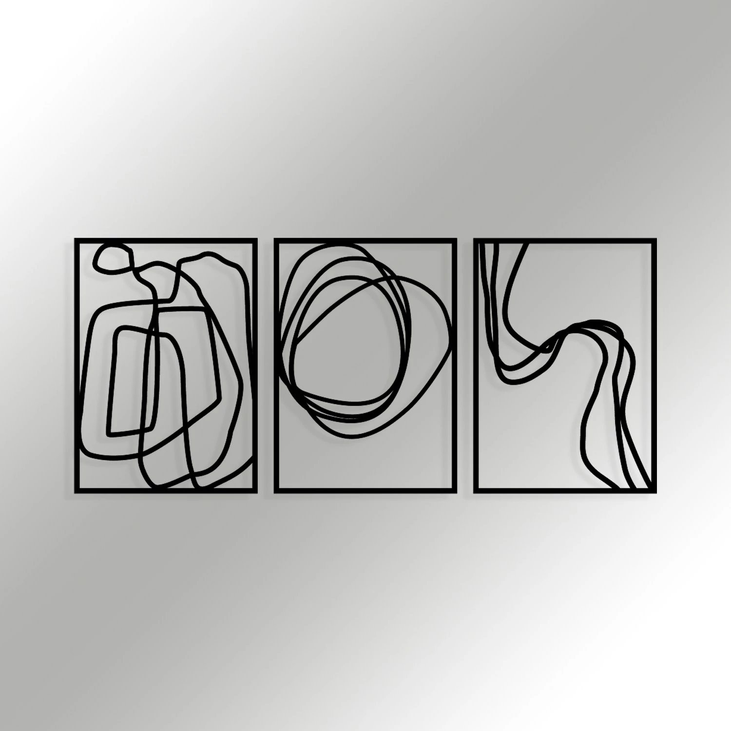 Aksesor dekorativ metalik për mur, Wallity Achermus, ngjyrë e zezë, 120x54cm