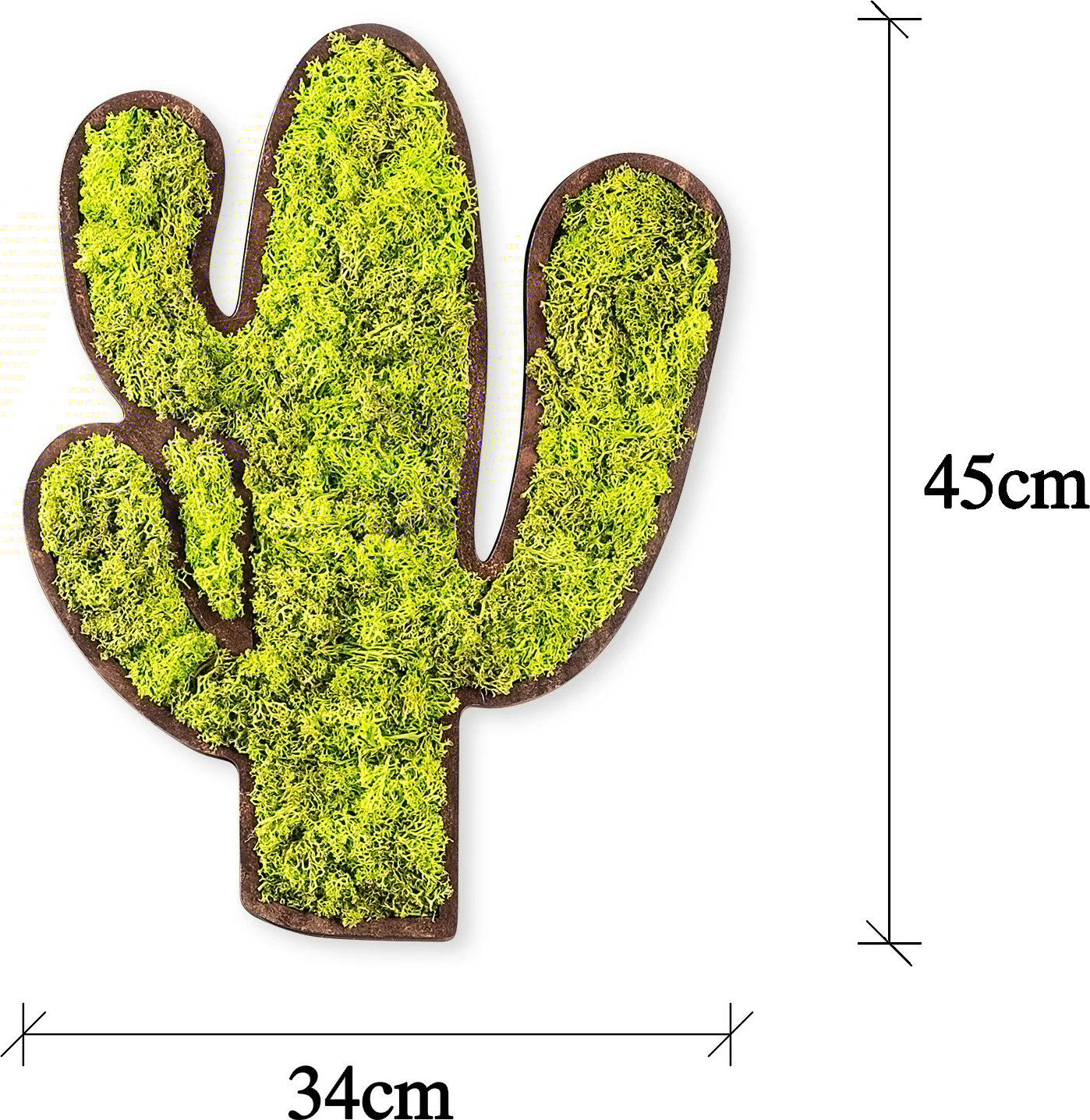 Aksesor dekorativ muri Wallity, kaktus, jeshile-bardhë