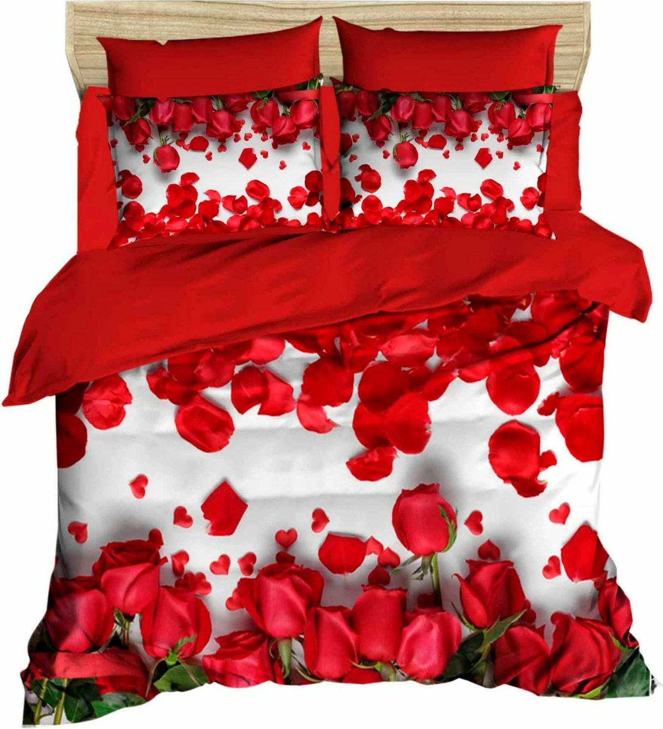 Set mbulesë për jorgan Super King, L'essentiel, 168, ngjyrë e bardhë, e kuqe dhe e gjelbër