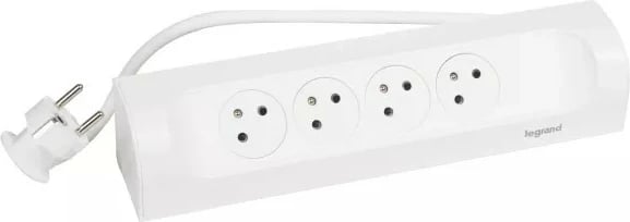 Zgjatues këndor Legrand 049404, 4x2P+Z, 1m, i bardhë