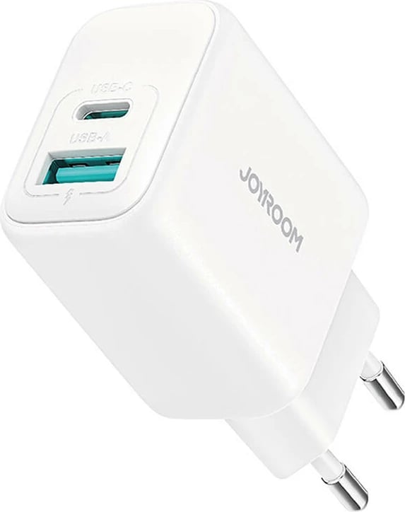 Karikues rrjeti Joyroom JR-TCF21 me dy porta (USB-A + USB-C), 20W, i bardhë