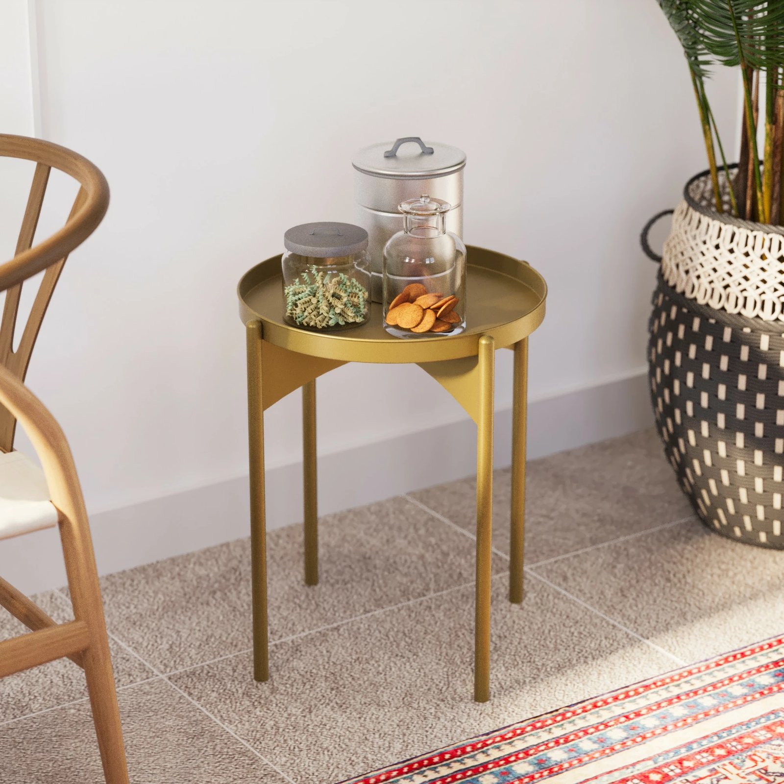 Tavolinë kafeje, ngjyrë ari, Hanah Home, SHB-002-B