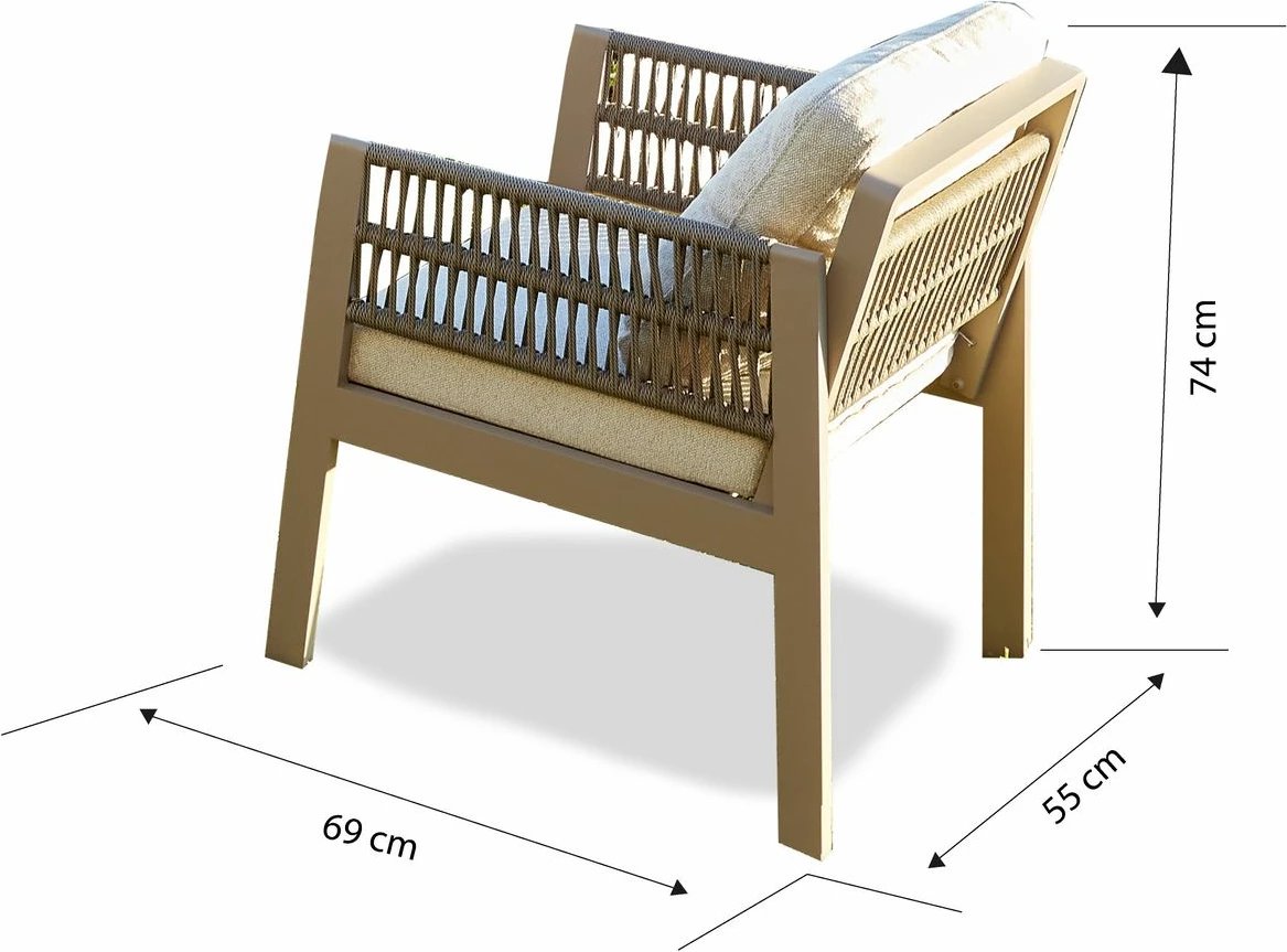 Set tavoline me karrige për terasë, 9 pjesë, Skye Decor, qeramikë Toscana