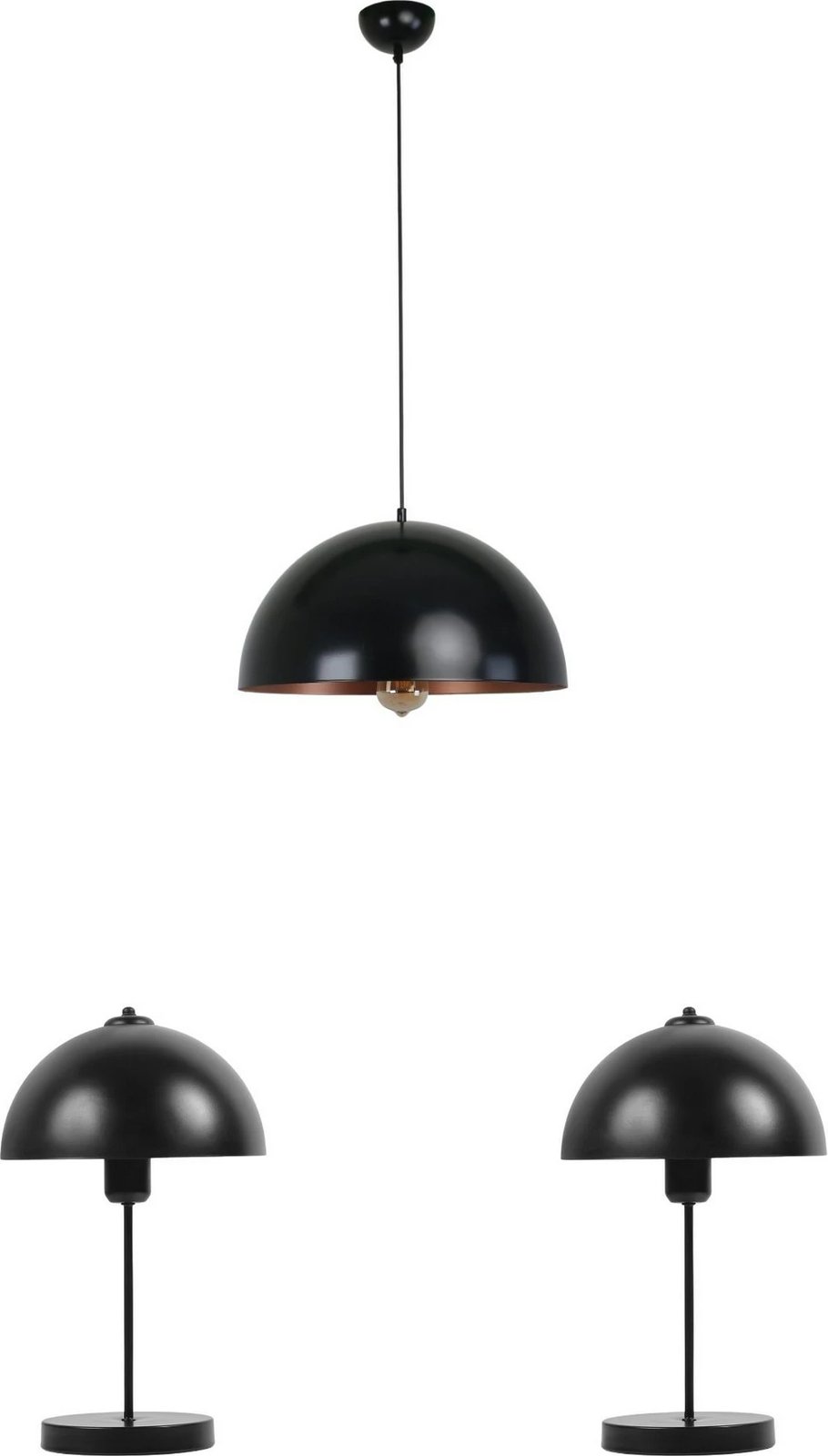 Set llambash tavani dhe tavoline, ngjyrë e zezë, Opviq, 8871-2