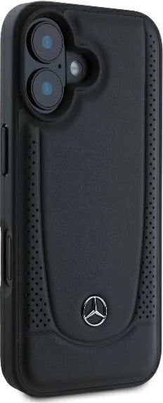 Mbështjellës Mercedes Leather Urban për iPhone 16, i zi
