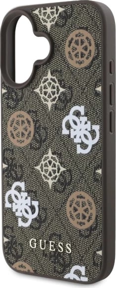Mbështjellës Guess Peony On 4G Background MagSafe për iPhone 16, Kafe