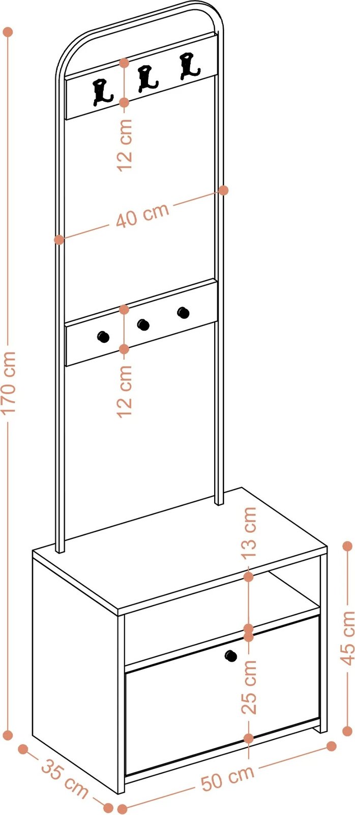 Stendë korridori Skye Decor, bardhë e zi, Tina