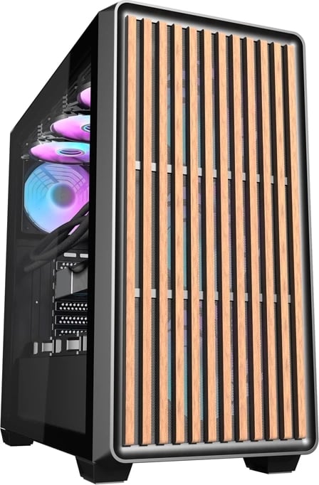 Kasë Darkflash DS900WD me 4 ventilatorë, Midi Tower, xham i fortë, ATX, e zezë