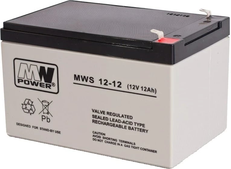 Bateri MPL MW Power MWS 12-12, 12V 12Ah, E zezë, Gri