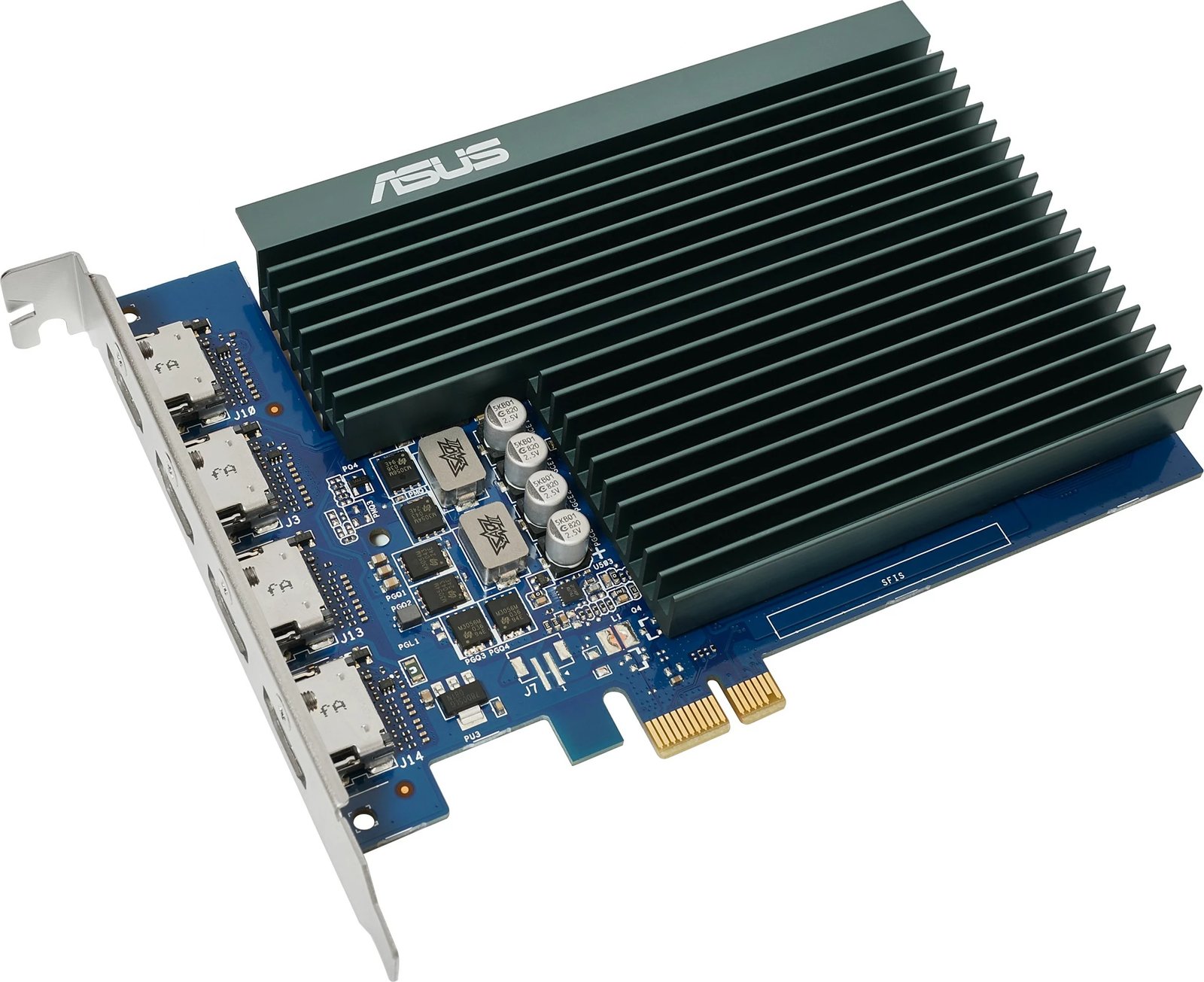 Kartë grafike ASUS GT730-4H-SL-2GD5, GeForce GT 730, 2 GB, GDDR5, PCI Express x1, e zezë, blu