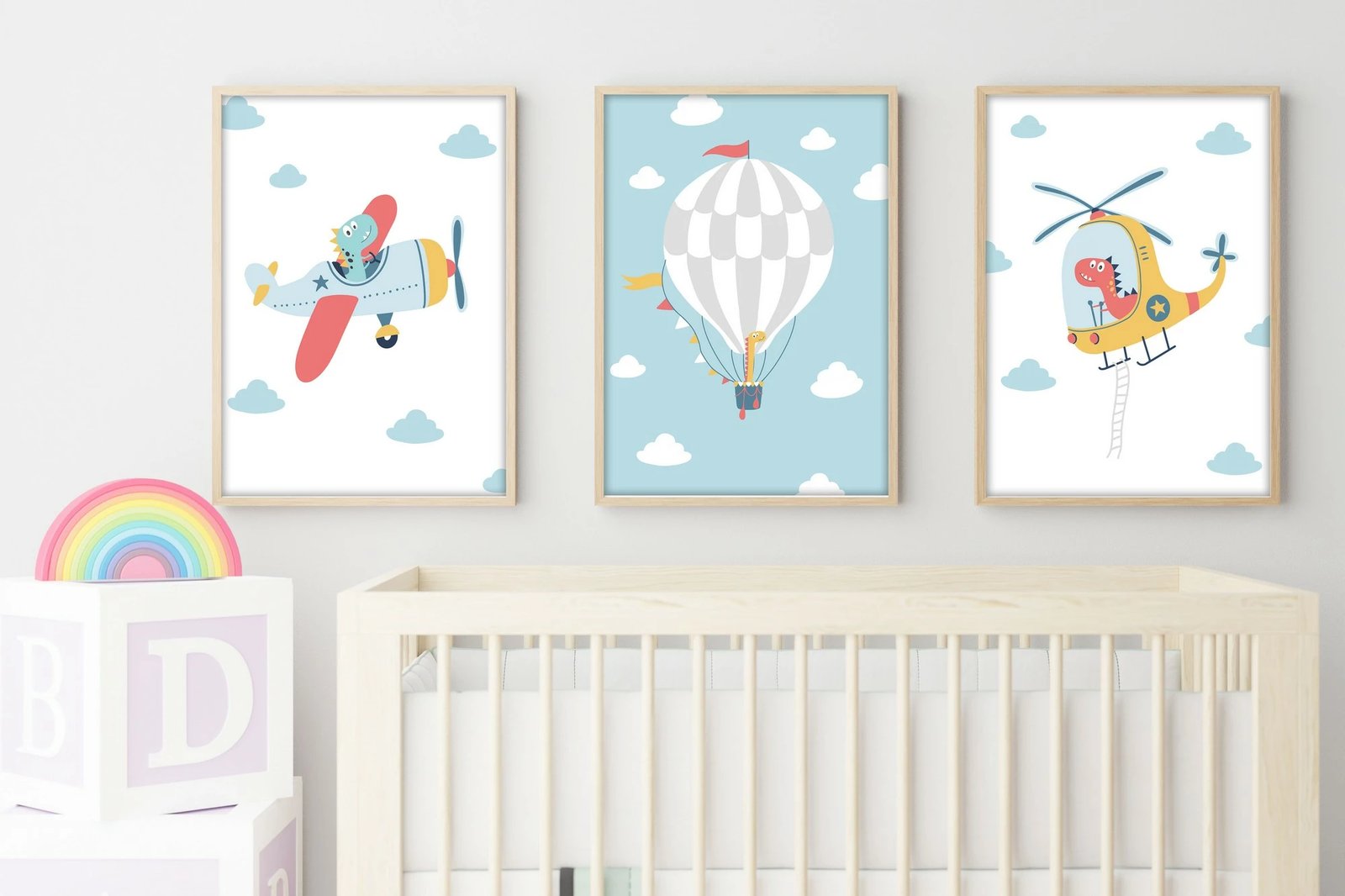 Pikturë dekorative me kornizë, 3 pjesë, Wallity, Huhu191, 70x50cm