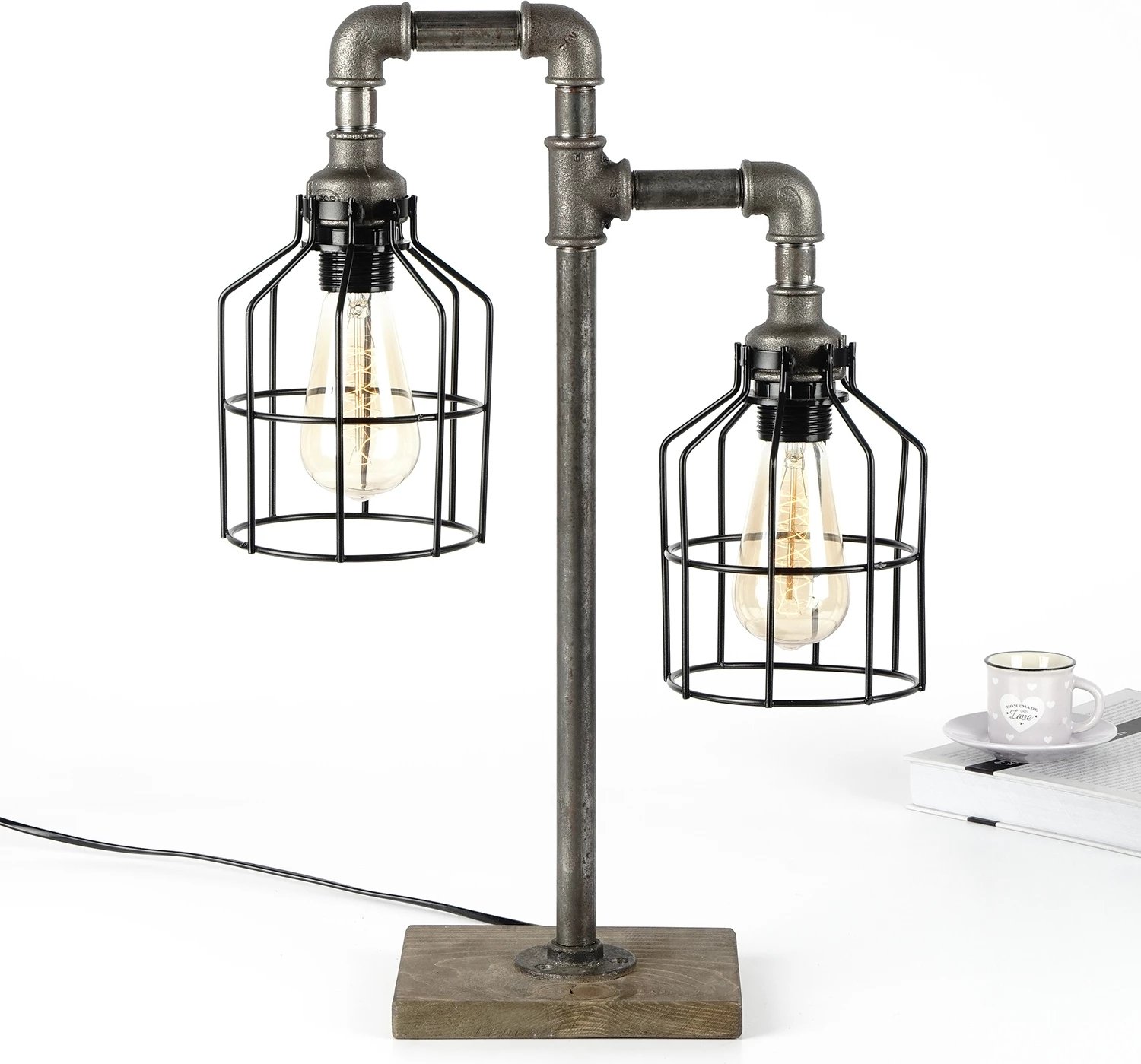 Llambë tavoline Opviq, Pp112, ngjyrë e zezë, dizajn industrial, 40x56x17cm