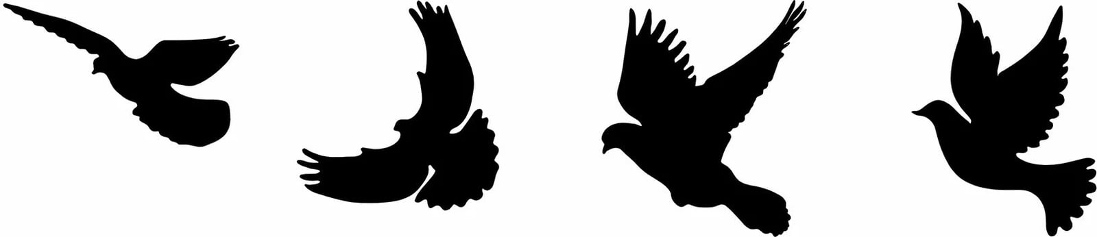 Aksesor dekorativ metalik për mur, pëllumba, Wallity, 4 copë, 293