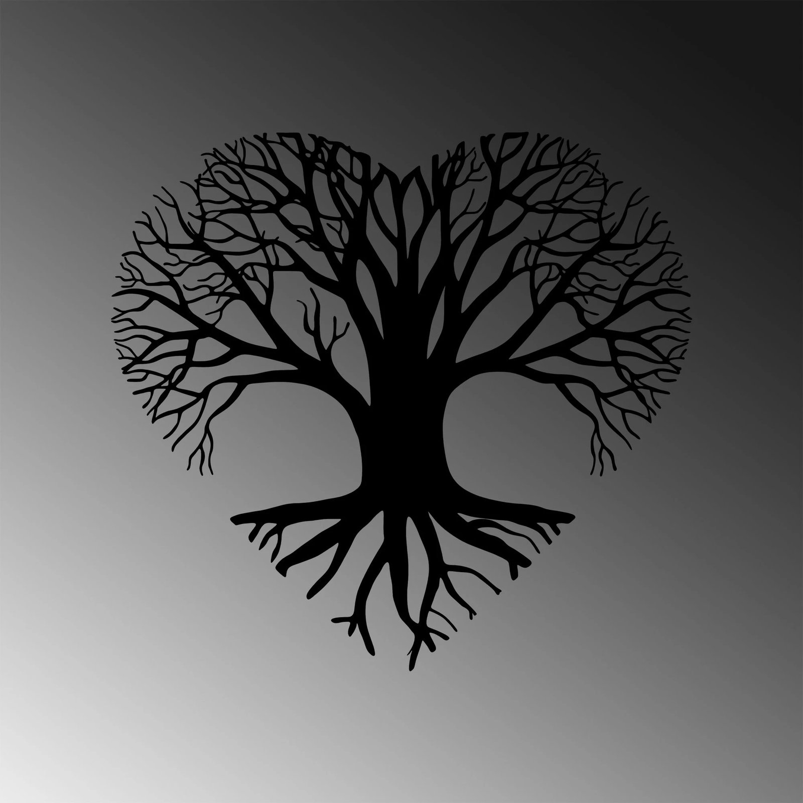 Aksesor dekorativ metalik për mur, Love Tree, Wallity, 50x54cm