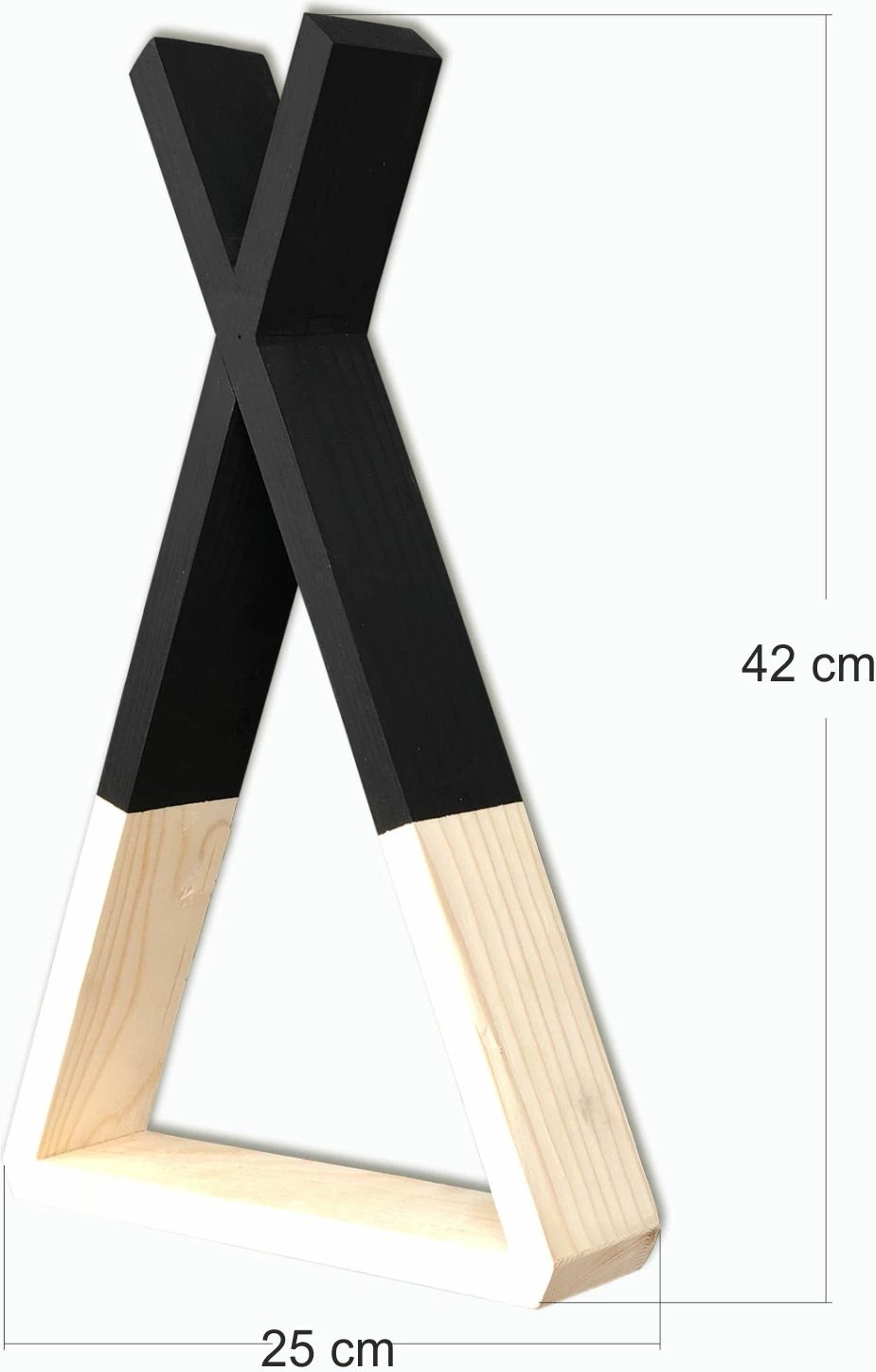 Raf muri prej druri, ngjyrë arre dhe e zezë, Hanah Home, Raf139