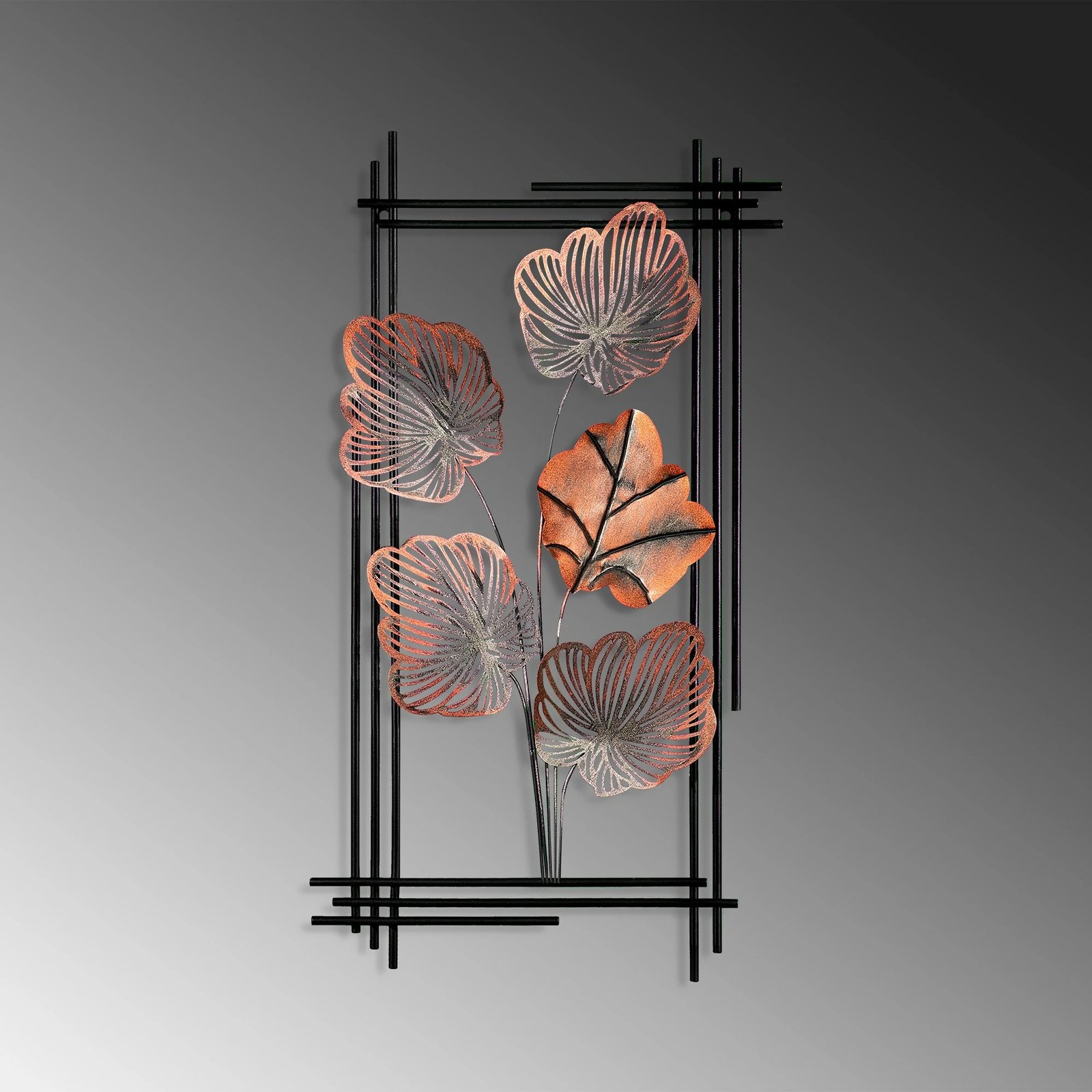 Aksesor dekorativ metalik për mur Wallity, Daiyu 4, shumëngjyrësh, 48x87x4cm