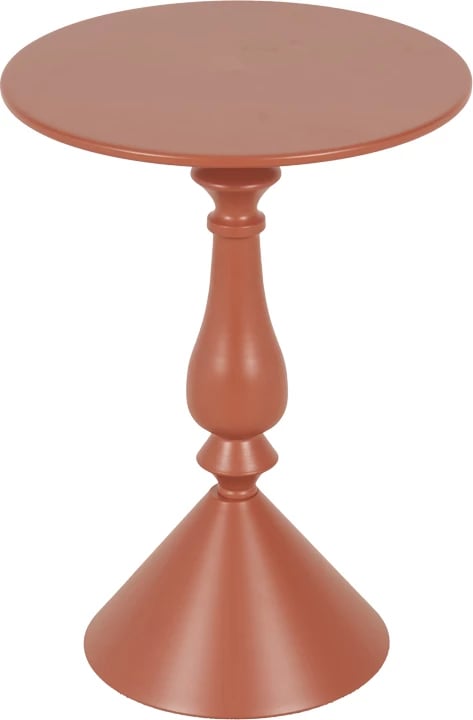 Tavolinë anësore metalike Lalou, ngjyrë terrakote, D40x55cm