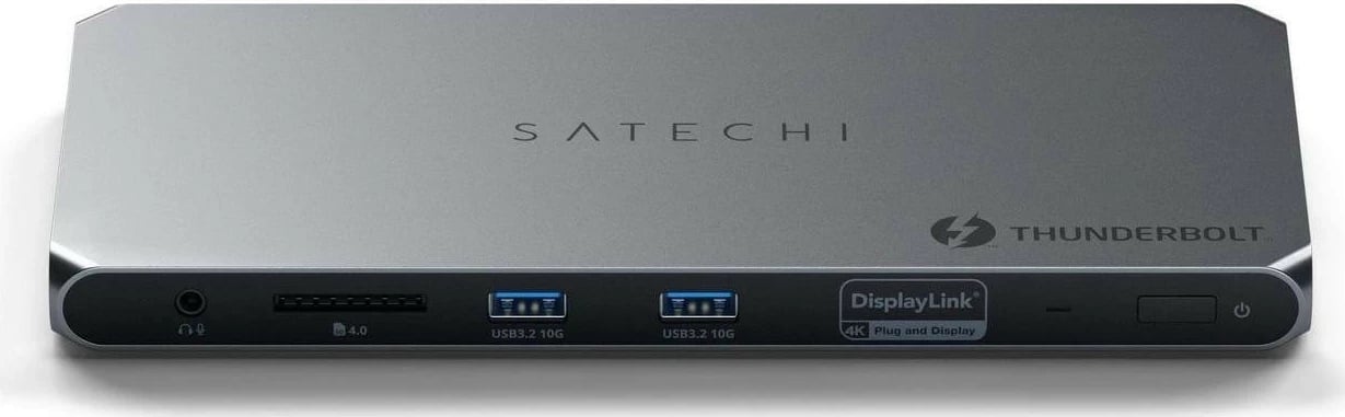 Docking station Satechi Thunderbolt 4, 2x USB-A, 2x HDMI, Ethernet, ngjyrë argjendi