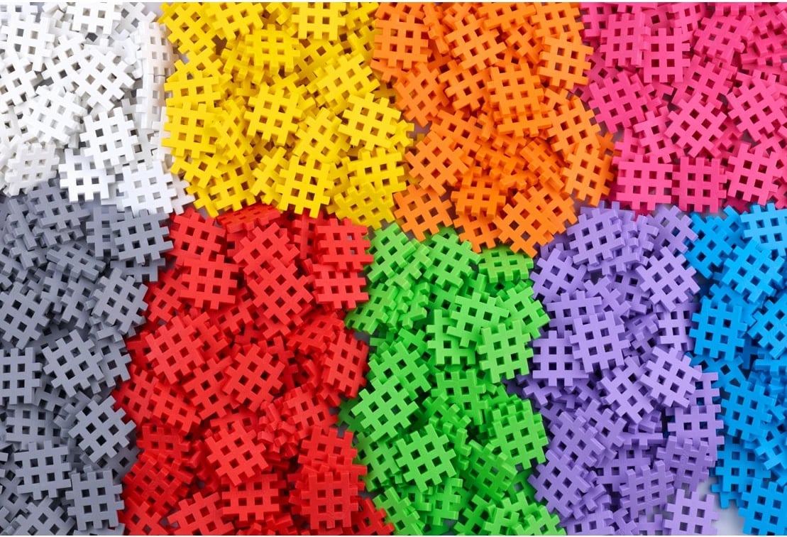 Blloqe ndërtimi Mini Waffle Marioinex 500 copë, shumëngjyrëshe