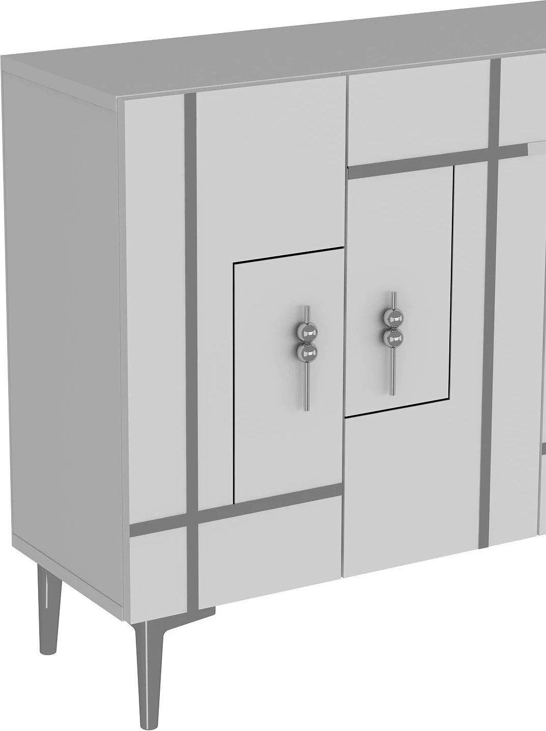 Konsol Skye Decor, ngjyrë bardhë, argjend