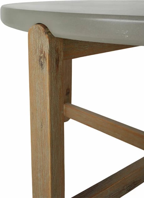 Tavolinë kafeje Ubud, çimento natyrale e errët, 81x81x40