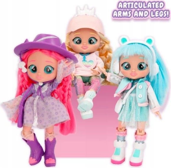 Kukull Cry Babies BFF Stella me 9 aksesorë surprizë, për vajza, 15cm, Rozë