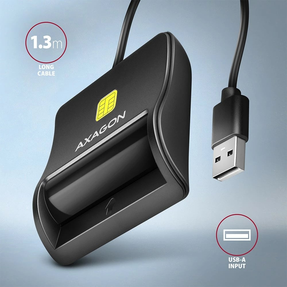 Lexues kartelash AXAGON CRE-SM3N me USB, 1.3m, i zi