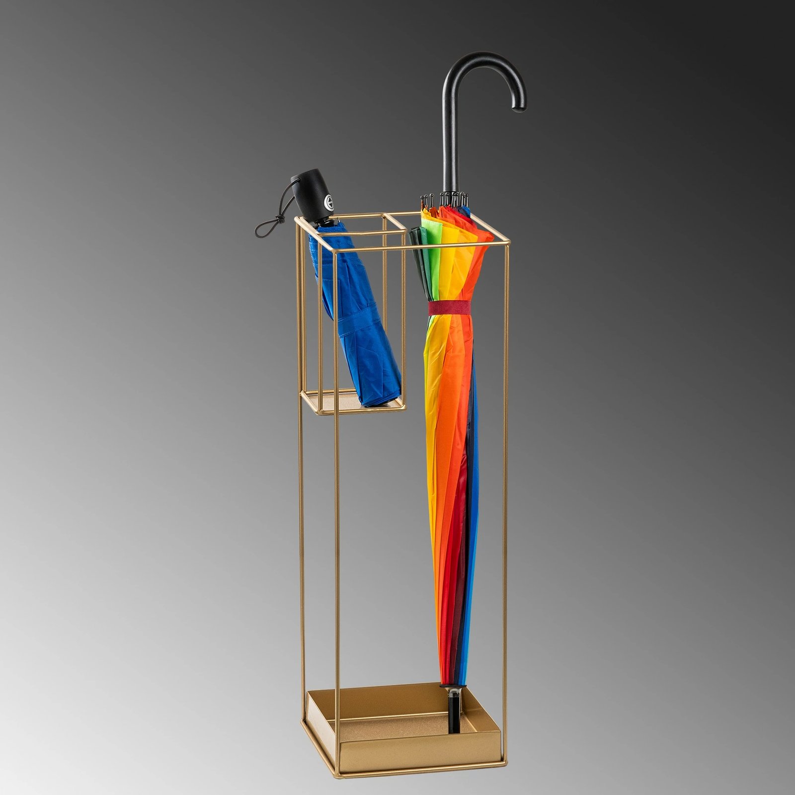 Stendë për ombrella, metalike, ngjyrë ari, Aberto Design, Şemsiye - 008
